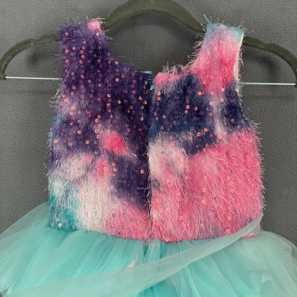 Veera Girls Pastel Rainbow Tutu Gown Maxi Dress 26‎ Made in India Party Fancy